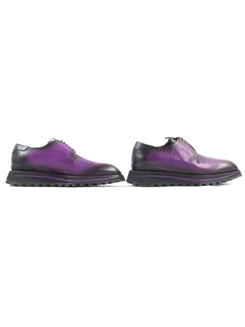 Louis Vuitton Congres Line Plain Toe Derby Shoes Leather Purple Gradient - Picture 4 of 14